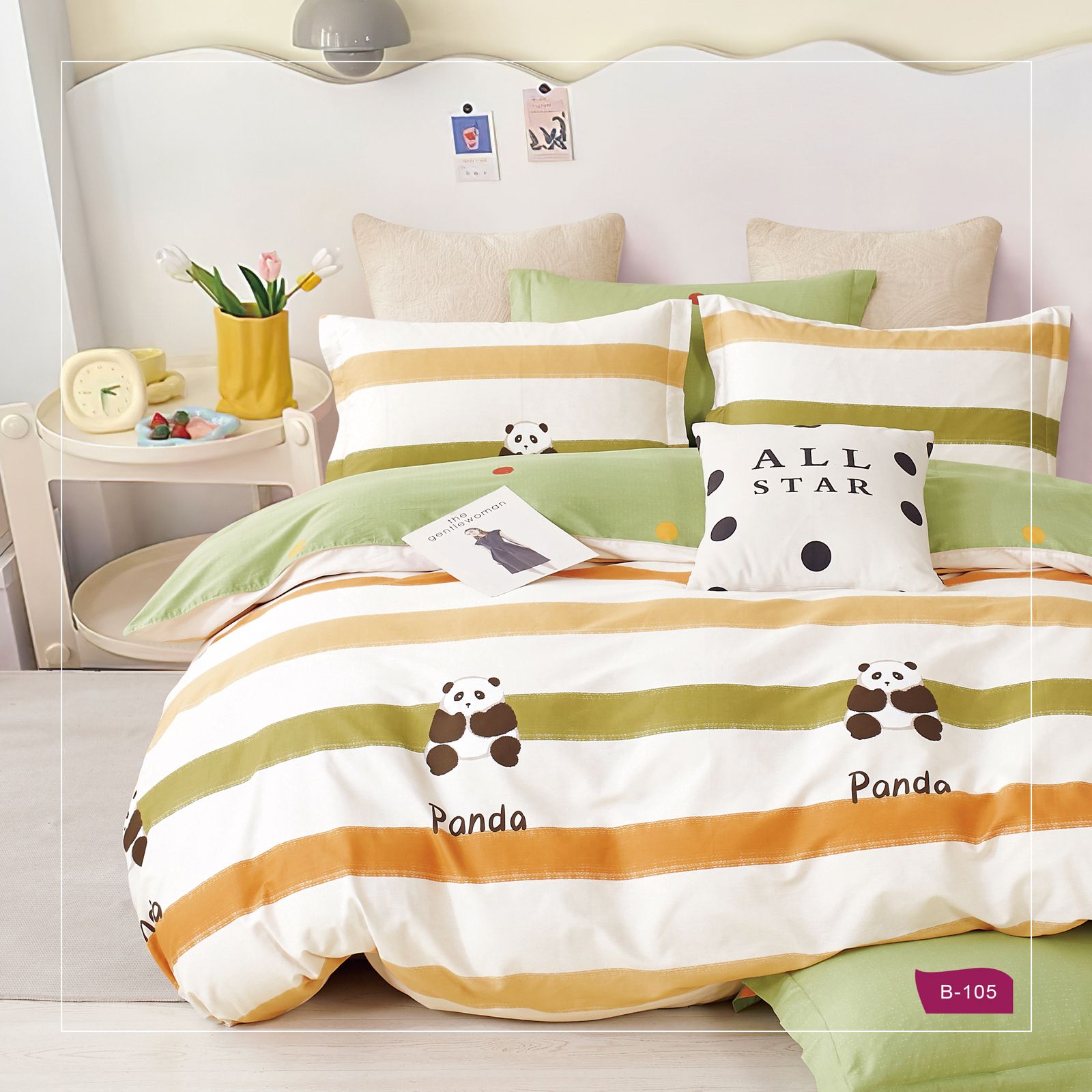 סט מצעים 100% כותנה סאטן דגם פנדה B105