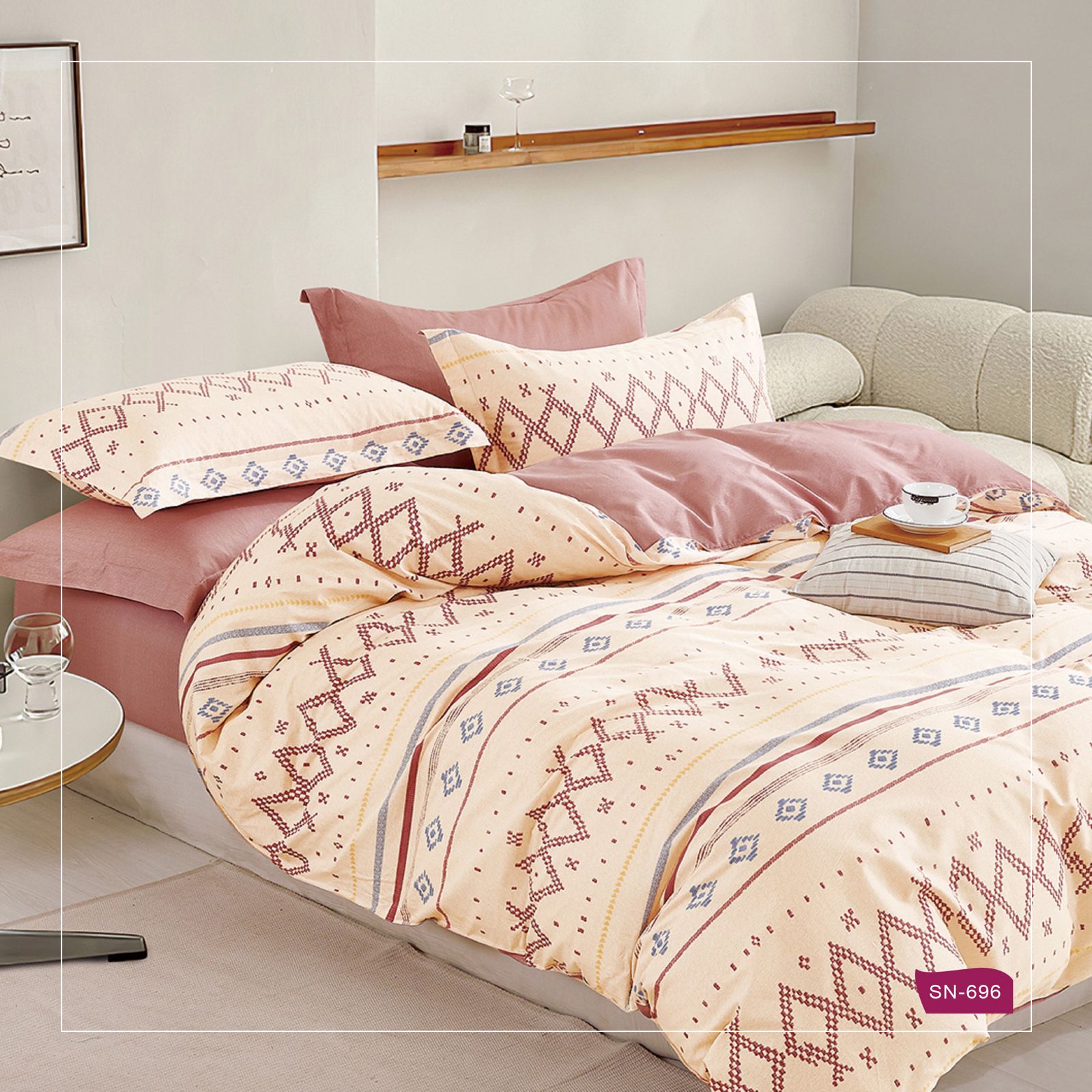 סט מצעים 100% כותנה סאטן דגם SN696