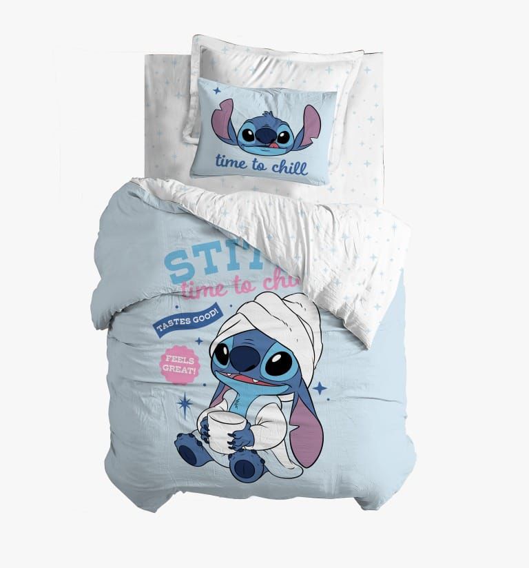 סט מצעים דיסני 100% כותנה דגם סטיץ בצ'יל