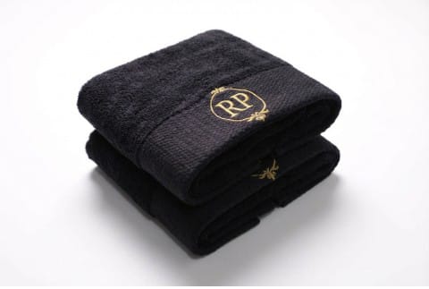 מגבת פנדה 600 ג' למטר דגם רקמה שחור