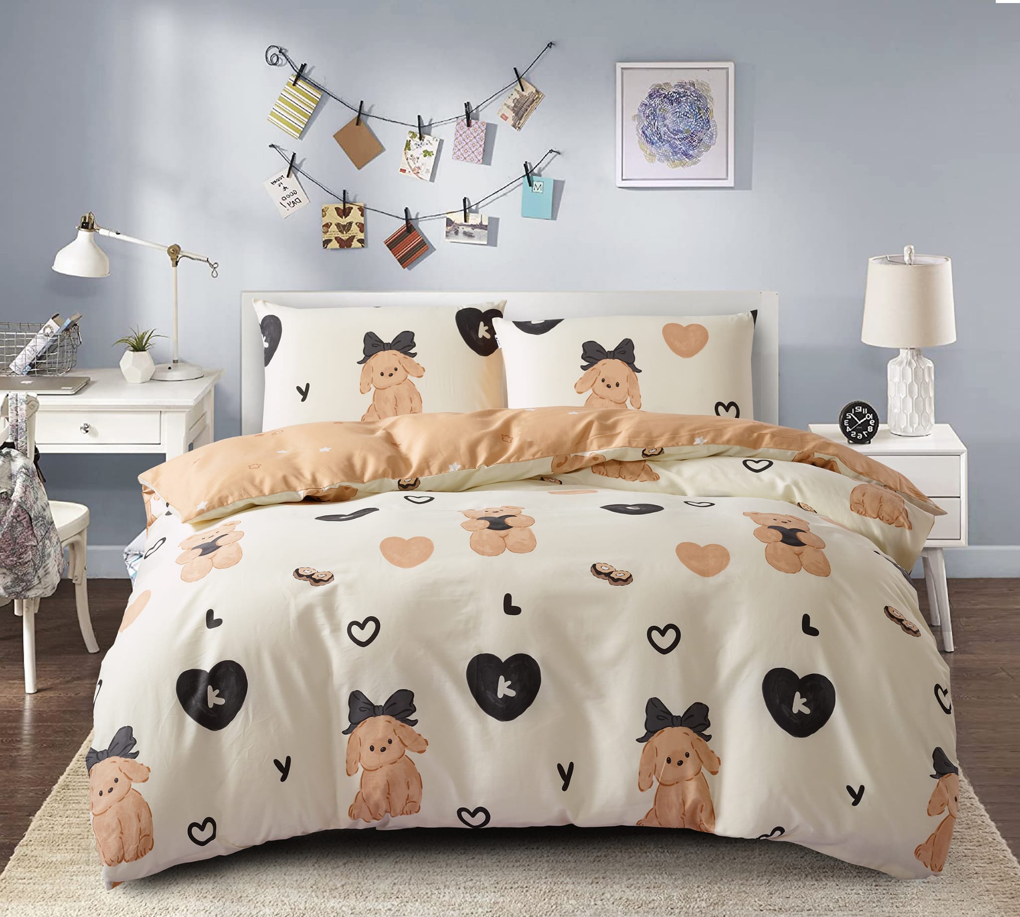 סט מצעים 100% כותנה אורגנית דגם קיוטי