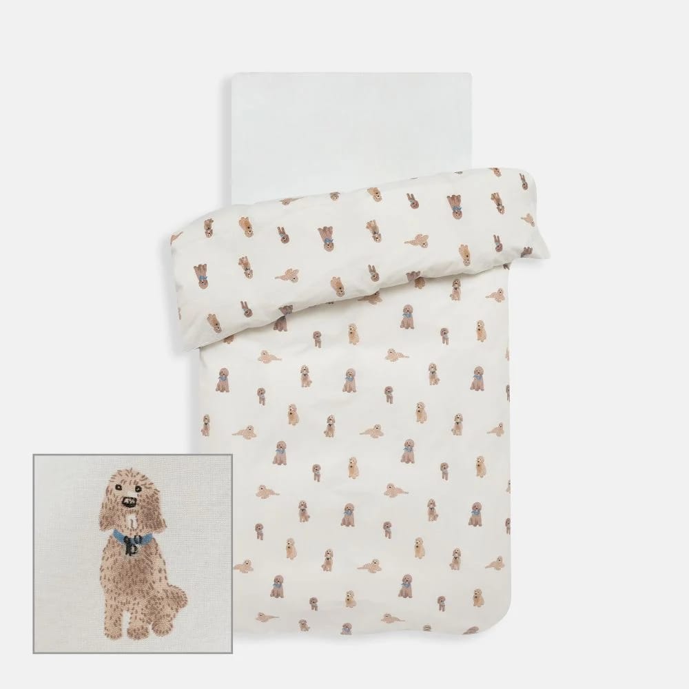 סט מצעים למיטת מעבר/תינוק 100% כותנה דגם כלבלב ארצ'י